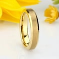 thumbnail image 4 of Shiny Edge His and Hers Custom Engraved Wedding Rings, Gold Tungsten, 6MM, 4 of 5