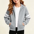 thumbnail image 4 of Amidoa Girls Graphic Hoodies Zip Up Hooded Sweatshirt Kids Cute Casual Long Sleeve Fall Winter ClothesGray Size 5-6 Years, 4 of 7