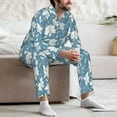 thumbnail image 7 of Kdxio Lilies Flowers Men’s Pajama Set Pajamas For Men 2 Piece PJ Set with Men Pajama Pants and Long Sleeve T-Shirt Lounge Set-Medium, 7 of 7
