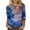 Blue, variant on IROINNID Long Sleeve T-Shirts for Women Printed Loose Retro T-shirt Mid-length 3/4 Sleeves Blouse Round Neck Home Tops,Blue