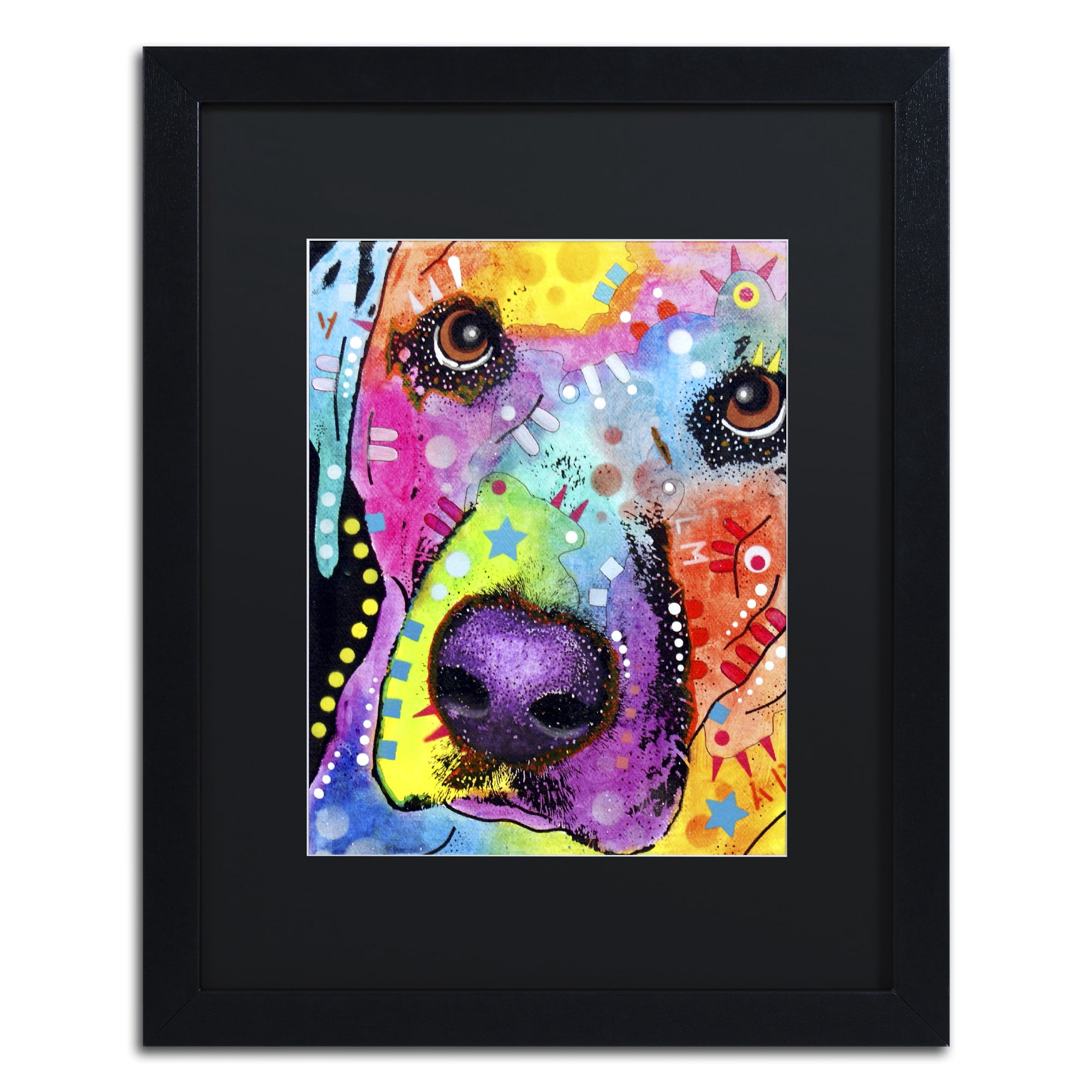 Trademark Fine Art "Closeup Labrador" Canvas Art by Dean Russo, Black Matte, Black Frame