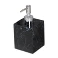thumbnail image 3 of Dispensador de jabón con bomba, dispensador de jabón con textura de mármol, botella dispensadora de loción de recarga a prueba de fugas de 400 ml para Cabeza plateada negra, 3 of 8