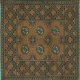thumbnail image 1 of Ahgly Company Indoor Square Persian Turquoise Blue Traditional Area Rugs, 7' Square, 1 of 4