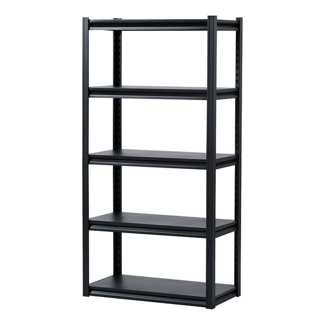 KFFKFF Étagère de Rangement, 2000 Lb, Étagère de Rangement de Garage à 5 Niveaux, 16 Pouces P x 32 Pouces L x 63 Pouces H, Noir