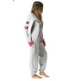 thumbnail image 4 of 6438-TRQ-XS #followme Adult Onesie Pajamas Jumpsuit (Grey / Fuchsia with patches, X-Small), 4 of 5