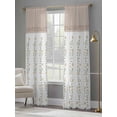 thumbnail image 4 of Beige Floral Sheer Curtains 108 Inch Length 2 Panels Set Window Treatments, Spring Summer Botanical Flowers Rod Pocket Semi Curtains for Living Room/Bedroom/Kitchen Décor, 104"W x 108"L, 4 of 7