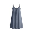 thumbnail image 6 of Nmnitkp Women's Crinkle Cotton Spaghetti Strap Dress, Adjustable Straps Round Neck Loose Sleeveless Mini Dress, Casual Summer Beach Coverup for Vacation & Daily Wear Gray,XXL, 6 of 8