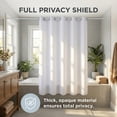 thumbnail image 5 of Unique Bargains Solid Color Linen-Like Shower Curtain Machine Washable White 71"W x 71"L, 5 of 5