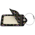 thumbnail image 2 of Disketp 1 Luggage Tag For Suitcase,Mardi Gras Fleur De Lis Leather Baggage Tag With Stainless Steel Loop Privacy Cover For Women Men Girls, 2 of 5