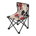 thumbnail image 2 of 600D Oxford Camping Chair Portable Foldable Chair Supports 220 lbs for Picnic, Fishing, Backpacking Red and Blacks Holly Leaves, 2 of 8