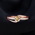 thumbnail image 2 of Rosec Jewels Natural Citrine Solitaire Bypass Ring with Diamond Accent (0.75 CT, AAA Quality, November Birthstone), 10K Rose Gold, US 3.00, 2 of 6