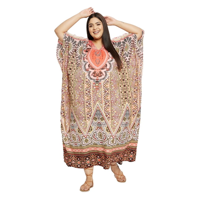 Caftans Longs pour Femmes Grande Taille Robe Caftan Robe de Soirée Fête Été Plage Robe d'Été Manches Kimono Longues Robes Décontractées en Ligne