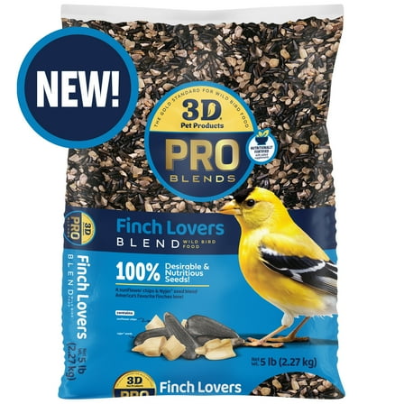 3-D Pro Blends Finch Lovers Wild Bird Food, Blend of Wild Bird Seeds, 5 Pounds