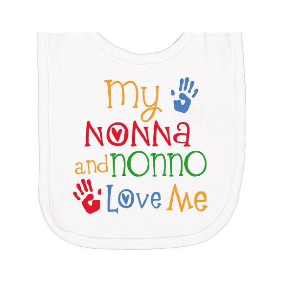 Inktastic My Nonna and Nonno Love Me Grandchild Newborn Bib
