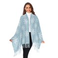 thumbnail image 3 of FORMRS Womens Scarf Winter Soft Long Big Warm Shawls Wrap Tassel Scarves, Gray Snowflake, 3 of 9