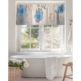 thumbnail image 4 of Valance Curtains for Windows Blue Flower Vines Kitchen Curtians Window Treatment Spring Scenery Topper Curtain Rod Pocket Valances for Kitchen Bathroom Living Room 54x18in, 4 of 9