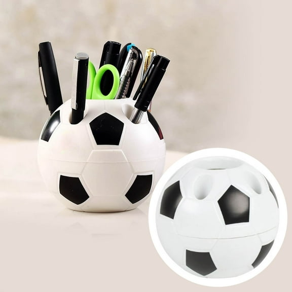 Football Shaped Pen Holder Desk Organizer Crafted from Durable PP Material Unique Sports Themed Accessory Ideal for Students and Football Enthusiasts