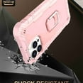 thumbnail image 7 of Dteck Back Case For Apple iPhone 13 Pro, Ring Stand Shockproof Hybrid Hard PC Soft Silicone Bumper Heavy Duty Shockproof Three Layer Drop Protective Girls Boy Cute Phone Case(Rosegold), 7 of 7