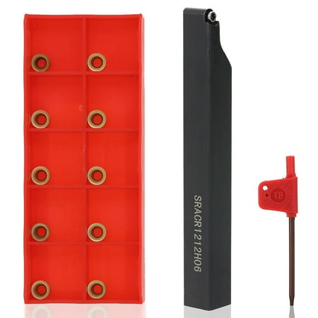 

ALLTIMES 10PCS Carbide Inserts 0.3*0.1in Higher Hardness and Toughness with Wrench and SRACR1212H06 Holder Suitable for Roughing and Semi-Finishing