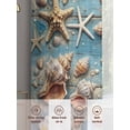 thumbnail image 6 of Summer Beach Sheer Curtains 63 Inch Long 2 Panels, Coastal Starfish Conch Shells Flower Blue Wood Light Filtering Rod Pocket Curtains, Sheer Voile Drapes for Living Room Bedroom, 52"x63", 6 of 8