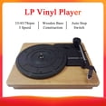 thumbnail image 1 of Retro Wooden Vinyl Record Player with 3-Speed Turntable (33/45/78 RPM) - Supports 7"/10"/12" Records, Auto-Stop Function, RCA Output, Compact Design - Ideal Gift for Music Lovers, 1 of 6