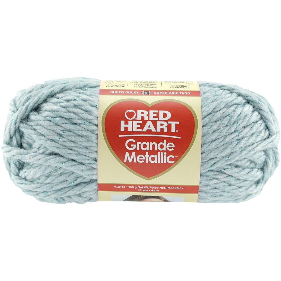 Red Heart Grande Metallic Yarn, Glacier