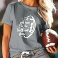 thumbnail image 2 of TSADFHJI Hauts de Noël pour Femmes Fête Mode Décontractée Ample Rugby Imprimé Col Rond T-Shirt Manches Courtes m Gris, 2 of 6