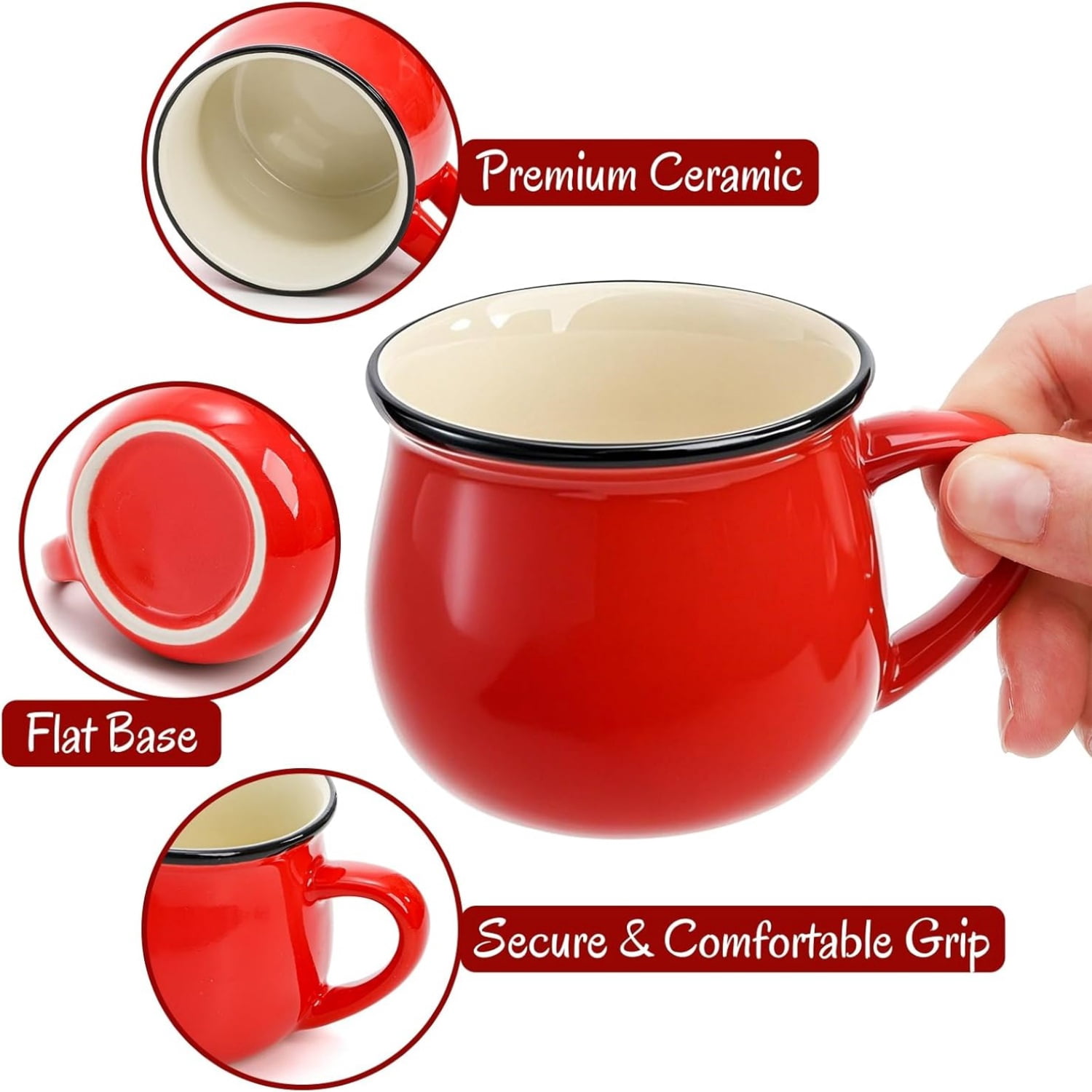 5 Oz 6 Pcs Cute Coffee Mugs, Mini Ceramic Espresso Cups, Small Demitasse Mugs with Handle for Home Kitchen Coffee Bar