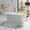 1700mm, chrome overflow, chrome pop-up drain, all white, variant on Diamond Texture Freestanding Acrylic Bathtub – Modern Soaking Tub with Glossy White Finish, Chrome Overflow & Pop-Up Drain – Perfect for Small Bathrooms – 1500MM, Chrome Overflow, Chrome Pop-Up Drain