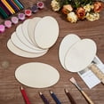 thumbnail image 3 of 20pcs Wooden Oval Cutout 5.9 x 3.5 Inch Unfinished Wooden Blank Slices Crafts Natural Wood Circles DIY Plank Cutout Craft Supplies for Artist Painting Door Hanger Sign Wedding Decor, 3 of 8