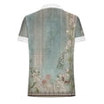 thumbnail image 5 of Tops d'Été pour Femmes Mode T-Shirt d'Été pour Femmes Col en V Dentelle Patchwork Manches Courtes Haut Décontracté Blouse Hauts et Blouses pour Dames Été en Liquidation, 5 of 5