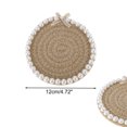 thumbnail image 2 of Unique Bargains 1 Pc Round Pearl Heat Insulation Mat Drink Coaster Khaki Cotton rope, 2 of 5