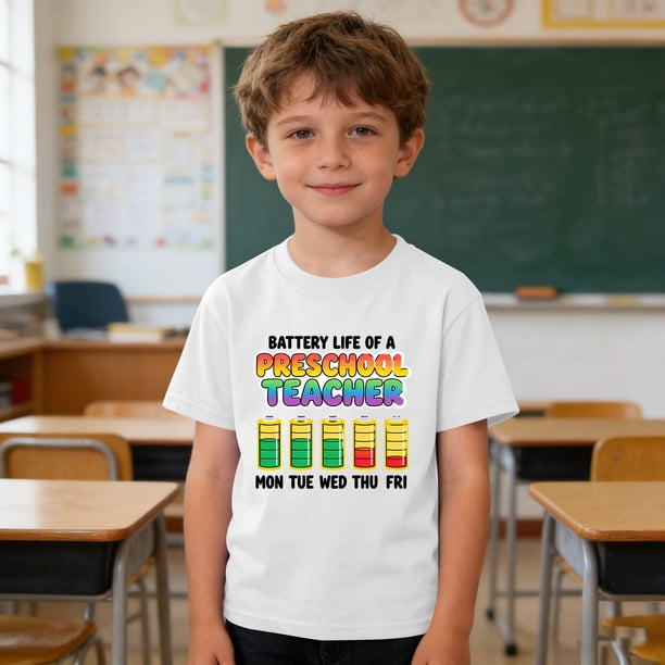 Blusas y camisas de manga corta con cuello redondo para niños y niñas, camisetas gráficas de manga corta, blusas con estampados bonitos para la temporada escolar.