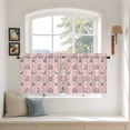 thumbnail image 2 of Vintage Flower Pattern Tier Curtains 36 Inch Length, Spring Floral Leaves Plants Pink Cafe Short Curtains for Bathroom Over Sink, Small Kitchen Curtain Light Filtering Drapes 2 Panels 27.5"Wx36"L, 2 of 8