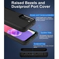 thumbnail image 4 of for Samsung Galaxy A03S Case, with Tempered Glass Screen Protector, Dust Proof Port Cover, Full Body Protection Rubber Cover Phone Case for Samsung Galaxy A03S/A02S, Black/Black, 4 of 16