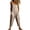 Khaki, variant on Women's Denim Overalls, Solid Color Casual Jumpsuit With Pocket & Drawstring, Loose Bib Pants For Farmhouse Style Sky Blue XL