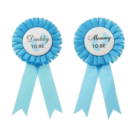 Uxcell Daddy to Be & Mom to Be Tinplate Badge Pin, 1Set Gender Reveal Button Pin, Black