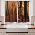 thumbnail image 2 of Ambesonne Forest Kitchen Curtains, Fall Hiking Enchanted, 55"x45", Dark Orange Dark Brown, 2 of 3