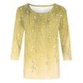 thumbnail image 5 of Puntoco Short Tops Blouses for women Clearance Women's Casual Short Sleeve Solid Ladies Round Neck Top Blouse Yellow XL(XL), 5 of 5