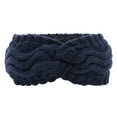 thumbnail image 2 of Ajshakl Womens Headbands, Womens Winter Headbands Fuzzy Fleece Lined Ear Warmer Cable Knit Thick Warm Crochet Headband Gifts, Blue, 2 of 4