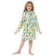thumbnail image 6 of FORMRS Kids Bathrobe Unisex Hooded Robe Toddler Pajamas Sleepwear, Size 2-3T, Retro Blue Floral, 6 of 7