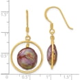 thumbnail image 4 of Sterling Silver Gold-Plated Polished Brown Fwc Coin Pearl Dangle Earrings (Width 19.8) (Length 38) - Jbsp, 4 of 5