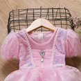 thumbnail image 4 of GYRATEDREAM Toddler Baby Girls Sequin Tulle Puffy Dress Kids Puff Sleeve Mesh Princess Dress Children Wedding Birthday Party Ball Prom Gown for 3-8 Years, 4 of 8