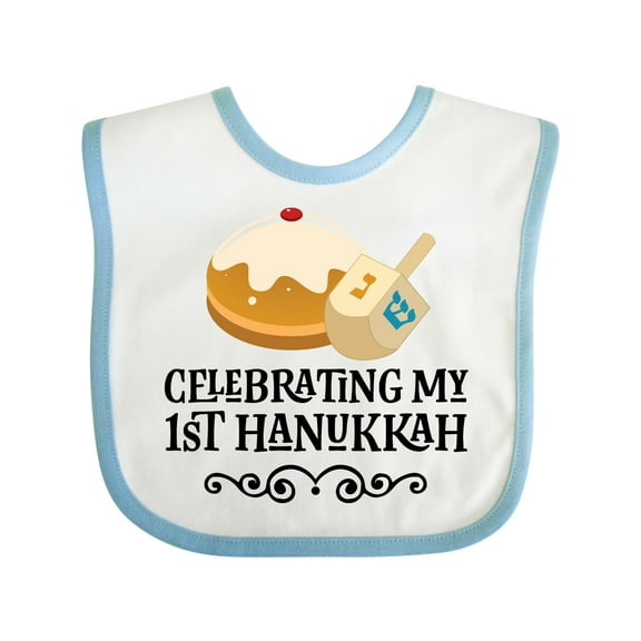 Inktastic 1st Hanukkah Childs Dreidel Boys or Girls Baby Bib