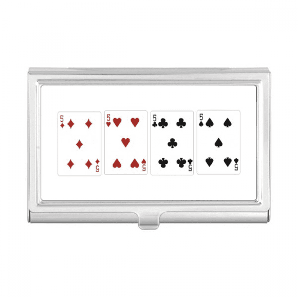 5 heart spade club pattern business card holder case pocket box wallet