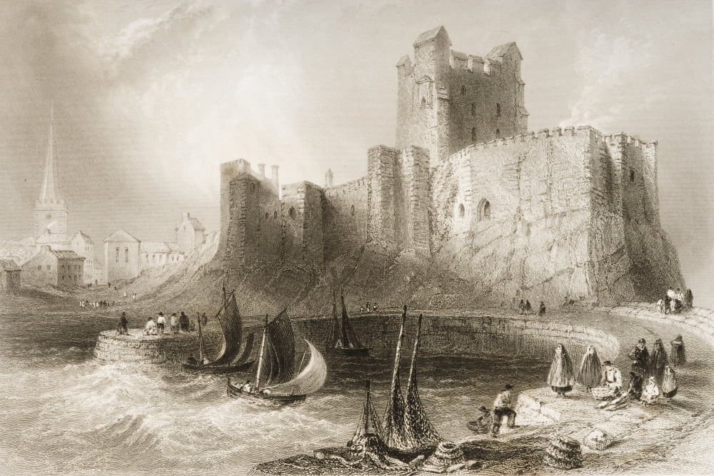 Carrickfergus Castle County Antrim Ireland Drawn By WHBartlett Engraved By JCArmytageFrom The Scenery And Antiquities Of Ireland By NPWillis And JStirling CoyneIllustrated From Drawings By WHBartlett