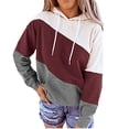 thumbnail image 1 of Femmes Couleur Bloc Rayé Pull à Manches Longues Sweat-Shirt Décontracté Top, 1 of 7