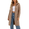 thumbnail image 2 of Brqkzdu Womens Long Cardigan Sweaters Hooded Open Front Oversized Ribbed Knit Cardigan Fall Loose Comfy Sweater Cardigan, 2 of 8