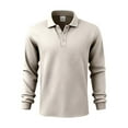 thumbnail image 5 of Betivan Mens Casual Polo Shirt Summer Long Sleeve Vacation Button Beach Knit Stretchy Golf Shirts, 5 of 9
