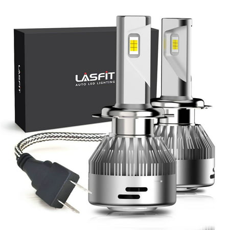 LASFIT H7 LED Headlight Bulbs 7600lm 6000k 72w White LED Headlight conversion kits- High/Low Beam - 360 Degree Adjustable Beam Angle (Pack of